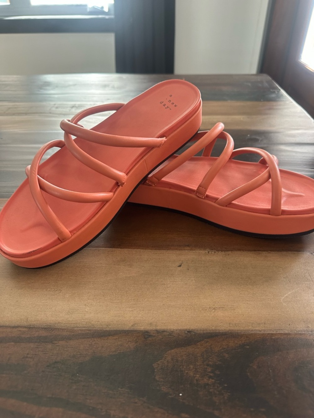 a new day Coral Multi-Strap Platform Slide Sandals